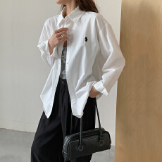 批发实拍早春少女糖果色法式<b class='q'>衬衫女</b>2026新款百搭刺绣小众衬衣<b class='q'>长袖</b>上衣