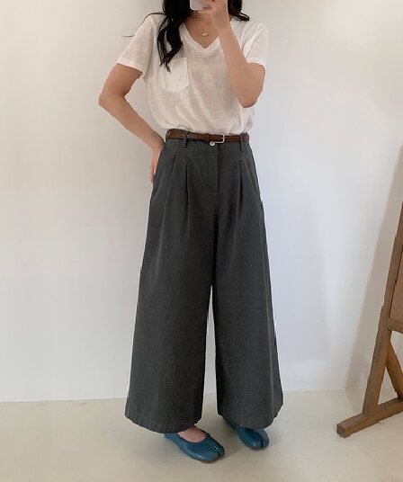 실사 순면 화이트 캐주얼 바지 여성 봄 여름 섹션 일본식 루즈핏 다용도 바지 스트레이트 와이드 레그 팬츠 9부 바지
