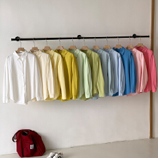 批发实拍 26早春韩版糖果色减龄甜美<b class='q'>长袖</b><b class='q'>衬衫</b>女简约大众百搭休闲<b class='q'>衬衣</b>