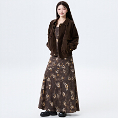 批发高级感复古长裙套装新款茶歇法式碎花早秋气质内搭韩系<b class='q'>连衣裙</b>子女