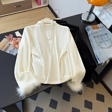 批发水墨洋气新中式毛边夹棉马甲立领<b class='q'>打底衫</b>两件套外穿显白高端国风