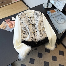 批发水墨洋气新中式毛边夹棉马甲立领<b class='q'>打底衫</b>两件套外穿显白高端国风