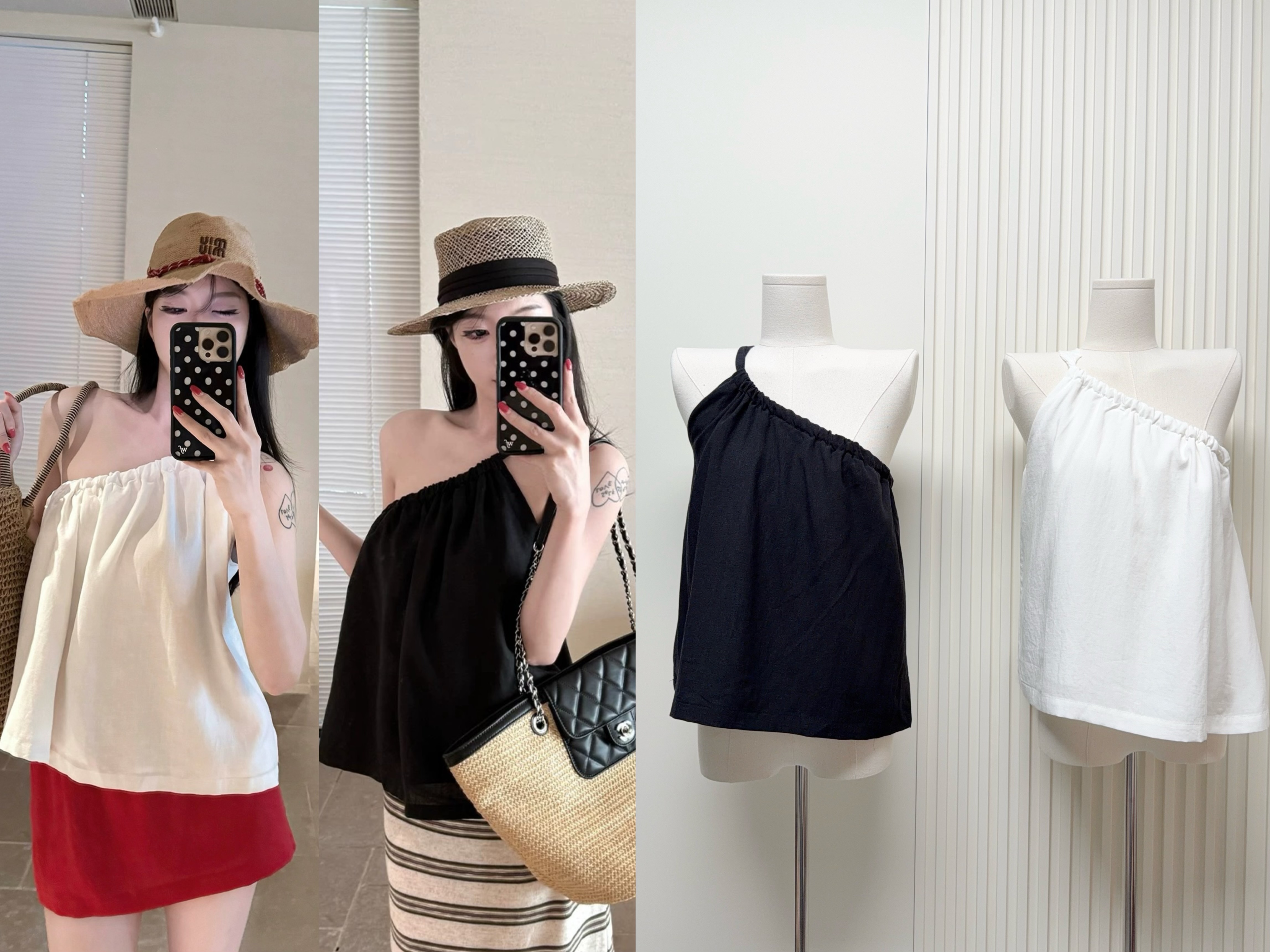 laareetoo 주간 실크 아마 캐미솔 여름 2026 년 새로운 디자인 센스 비스듬한 어깨 의류 슬림해 보이는