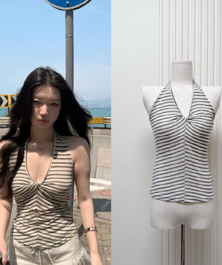 sheepland 느긋한 지혜 부서 주간 실크 아마 비틀림 V넥 행침 목 캐미솔 여름 민소매 맨위