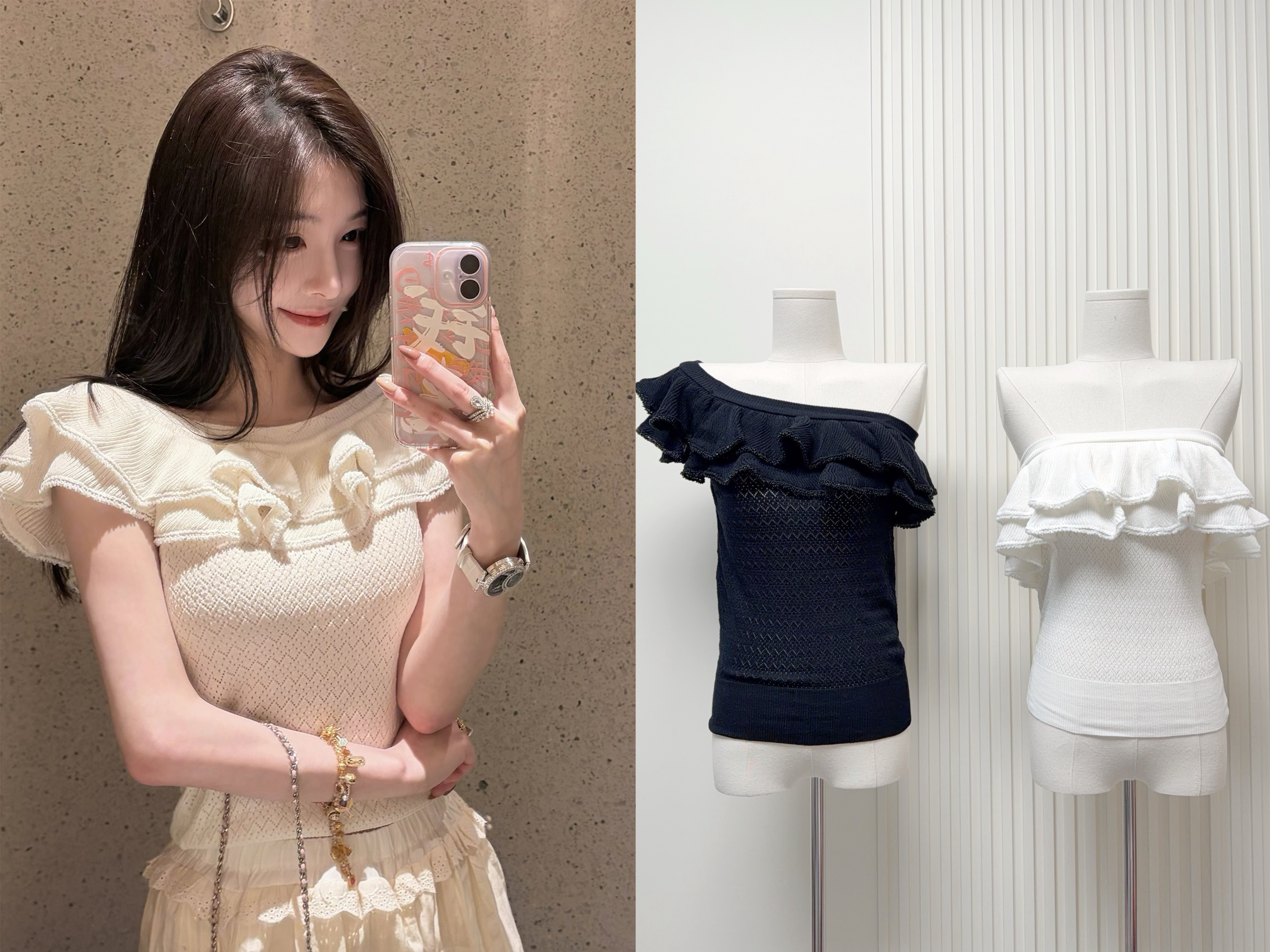 jnnlh studio 사랑 요약 여성 주님 달콤한 우는 소리 순수한 욕망 미성년자 품격 프릴 몸매 가꾸기 니트 맨위