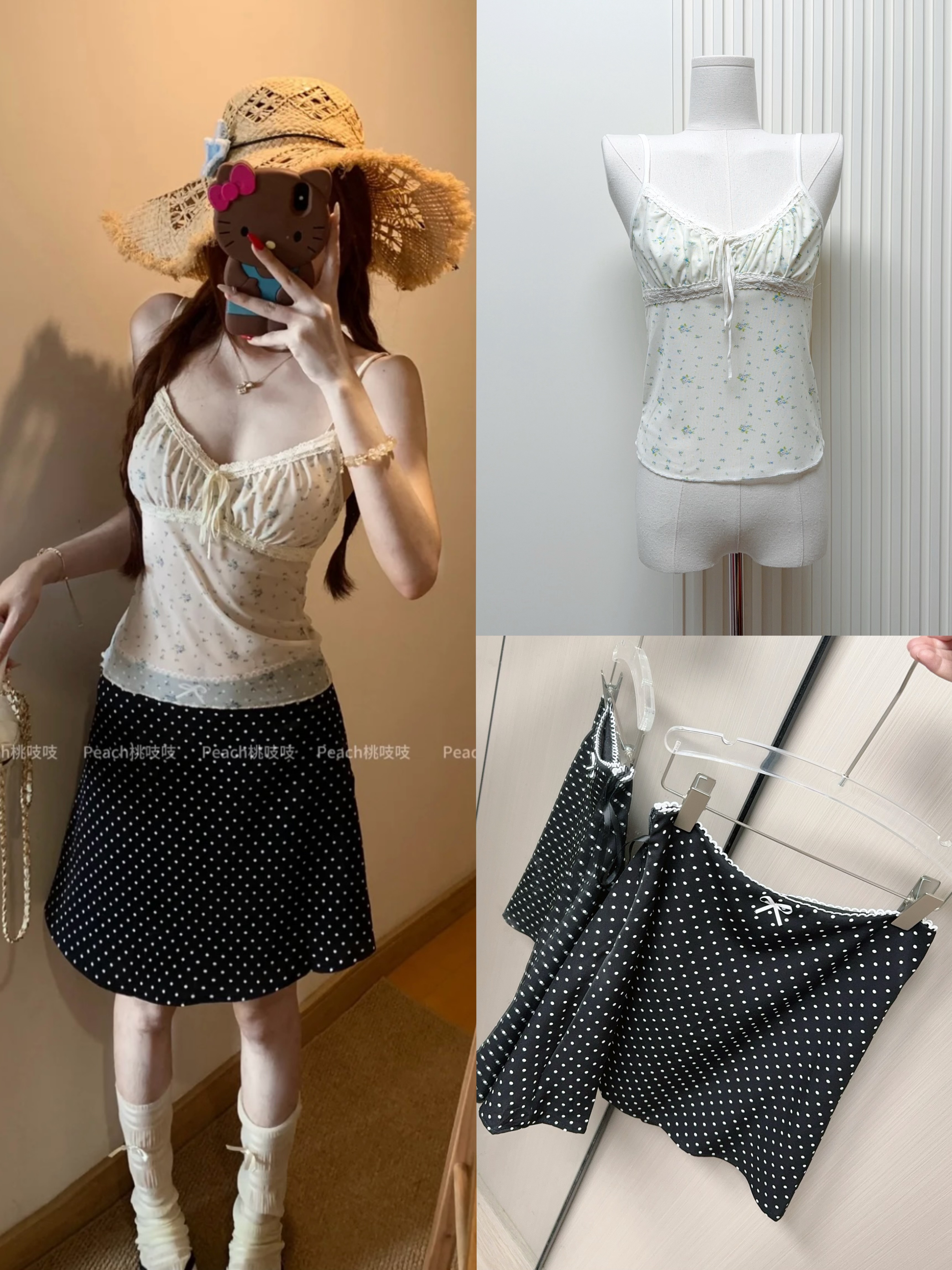 b m 작은 꽃무늬 달콤함 부드러운 캐미솔 여름 새로운 레이스업 레이스 조각 인사이드 잡아라. 의류