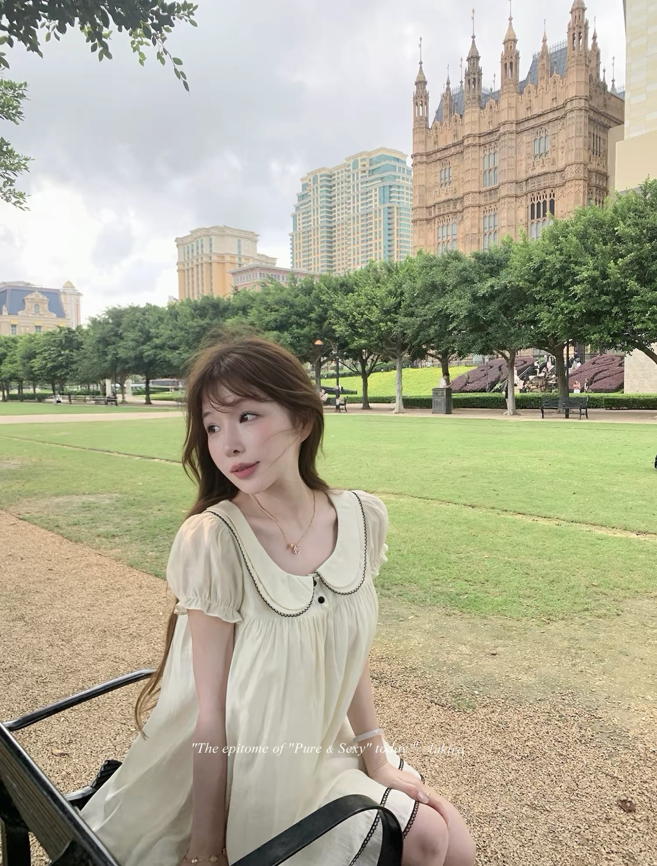 lukira 중년 사랑 언어 프랑스식 레트로 베이비 칼라 거품 소매 여성 드레스 여름 하이웨이스트 한 마디 미니 스커트