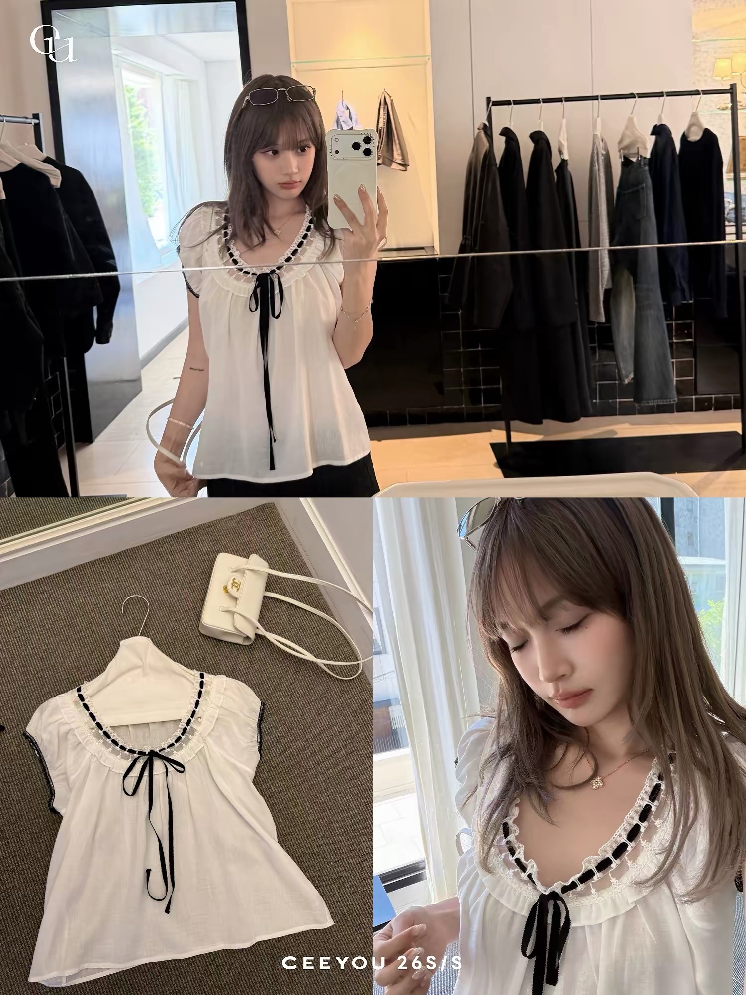 ceeyou 배색 레이스업 펌프 칼라 100 라이 경기 서울 작은 셔츠 여름