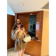 批发M900毛毛拼接针织<b class='q'>开衫</b>女秋冬系带收腰显瘦中长款气质毛织<b class='q'>开衫</b>外套