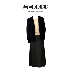 批发实价有货韩系巨好看搭藏蓝色针织开衫内搭上衣<b class='q'>休闲</b>半身裙三件套