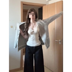 批发实价有货巨好看小香风菱格毛衣外套内搭吊带上衣牛仔裤三件套装