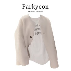 批发实价有货韩系加厚长袖毛<b class='q'>外套</b>女秋冬<b class='q'>新款</b>印花宽松打底T恤上衣套装