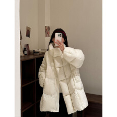 批发实价有货慵懒风软糯中长款宽松棉服外套女韩版加厚保暖面包服