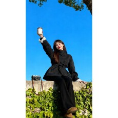 批发实价有货轻奢风<b class='q'>蕾丝</b>拼接毛呢外套女2025秋冬新款高级感系带大衣