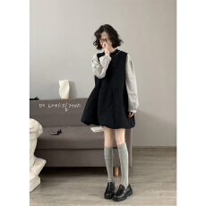 批发实价有货小众复古休闲<b class='q'>无袖</b>背心连衣裙女宽松显瘦打底衫小个子套装