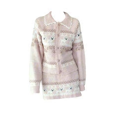 批发实价有货秋冬<b class='q'>新款</b>元旦费尔岛毛衣针织衫上衣高腰显瘦半身裙套装