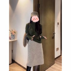 批发实价有货气质简约半高领短袖<b class='q'>针织</b>衫袖套一整套百搭半身裙<b class='q'>套装</b>