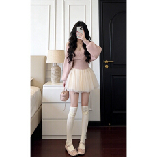 批发实价有货软糯针织衫毛衣蕾丝吊带上衣女春秋新款<b class='q'>高腰</b>半身<b class='q'>裙</b>套装