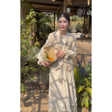 批发实价有货韩系轻奢风背心马甲叠穿衬衫上衣女高腰花边半身裙套装