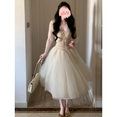 批发实价有货针织衫花边挂脖吊带洋气法式超仙芭蕾风网纱蓬蓬<b class='q'>半身</b>裙