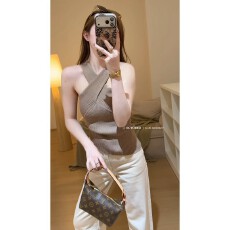 批发实价有货辣妹风气质挂脖交叉针织<b class='q'>背心</b>上衣高腰阔腿<b class='q'>牛仔</b>裤套装