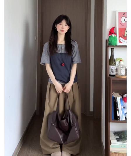 정가 재고 있음 한 부서 출퇴근 캐주얼 외부 가져 가라. 캐미솔 2026 여름 새로운 스트라이프 반팔 티셔츠