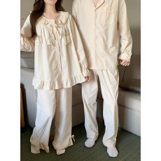 批发实拍实价<b class='q'>韩版</b><b class='q'>情侣</b><b class='q'>甜美</b>纯棉重工蕾丝宽松四季外穿宽松休闲家居服套