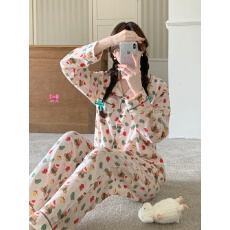 实拍实价韩版甜美全棉磨毛秋冬保暖可爱圣诞树休闲外穿家居服套