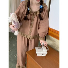 批发实拍实价韩版甜美公主风<b class='q'>全棉</b>宽松舒适四季外穿长袖家居服套装