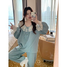 实拍实价韩版甜园宽松透气软棉双纱舒适四季外穿家居服套装连衣裙