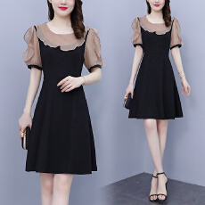 批发大码女装 实拍 2026夏季新款胖MM法式小黑裙收腰显瘦气质<b class='q'>连衣裙</b>