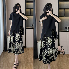 批发<b class='q'>大码</b>女<b class='q'>装</b>2026夏季新款时尚显瘦流苏短袖上衣碎花阔腿裙<b class='q'>裤</b>两件套<b class='q'>装</b>