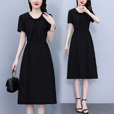 批发<b class='q'>连衣裙</b>显瘦气质时尚小黑裙夏季黑色法式收腰显瘦气质时尚小黑裙
