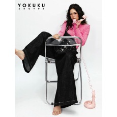 批发新款哟酷酷单肩牛仔<b class='q'>背带</b>裤女修身显瘦休闲牛仔裤女