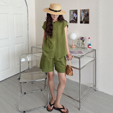 批发官图 韩<b class='q'>系</b>减龄无袖衬衫短裤套装2025夏季新款高级穿搭休闲两件套