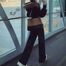 批发官图 毛领连帽休闲<b class='q'>运动</b>套装秋冬季穿搭一整套巨好看的韩系两件套