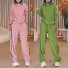 批发官图 2025秋冬季新款女时髦休闲运动<b class='q'>套装</b>加绒加厚卫衣卫<b class='q'>裤</b>两件套