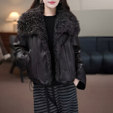 批发官图 毛领冬季保暖设计轻奢外套经典时尚高级感加绒加厚百搭上衣