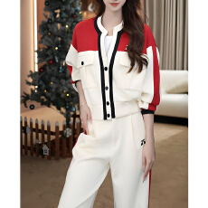 批发官图 春秋新品条纹拉链开衫<b class='q'>运动</b>风套装<b class='q'>休闲</b>减龄卫衣阔腿裤两件套