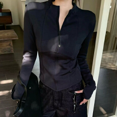 批发官图 慵懒感松弛感立领收腰外套2026春秋新款时尚直筒卫裤两件套