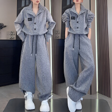 批发官图 2026春秋<b class='q'>时尚</b><b class='q'>运动</b>风套装穿搭气质立领外套休闲裤子两件套女