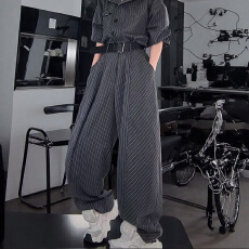 批发官图 韩系ootd淡人高知穿搭一整套春秋款立领上衣阔腿休闲裤套装