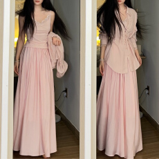 批发官图 2026新款休闲风套装宽松开衫<b class='q'>外套</b>内搭背心<b class='q'>上衣</b>半身裙三件套