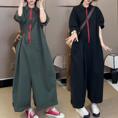 批发官图 新款上新<b class='q'>时尚</b>休闲韩版简约宽松百搭<b class='q'>个性</b>大双兜设计连体裤