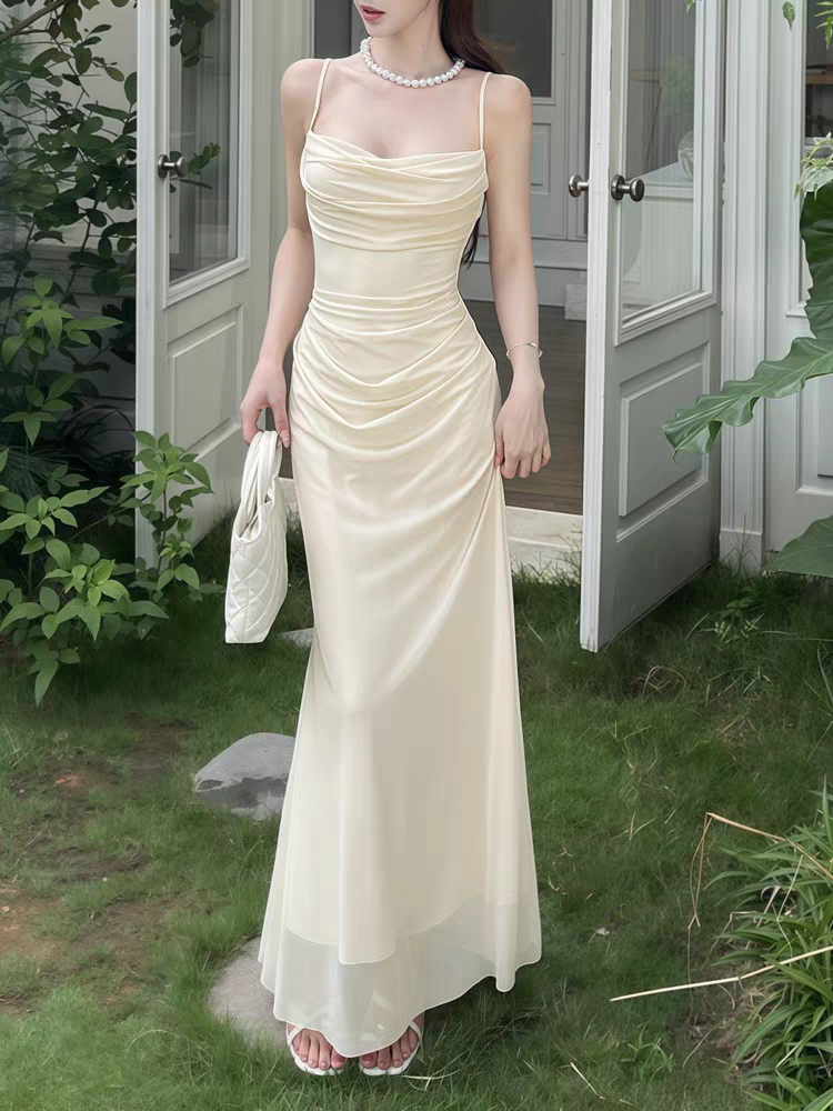 섹시함 흔들다 칼라 슬립 여성 드레스 여름 고급 망사 패치워크 몸매 가꾸기 휴가 예복 롱 스커트