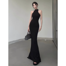 批发辣妹连衣裙超长款修身<b class='q'>性感</b>显身材挂脖网红背心长裙<b class='q'>夜店</b>蹦迪女装夏