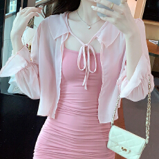 批发<b class='q'>小</b><b class='q'>披肩</b>外套女2026春夏新款<b class='q'>小</b>坎肩百搭雪纺防晒衣超薄短款外搭开衫