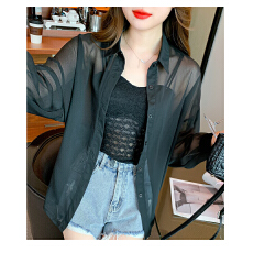 批发2026春夏季新款衬衫雪纺防晒衣<b class='q'>长袖</b>开衫中长款女