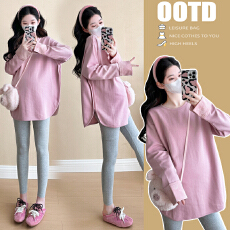 批发实拍~2025秋装品质新款孕妇装宽松时尚潮妈<b class='q'>休闲</b>大码新中式T恤