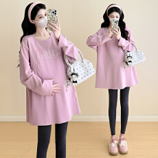 批发实拍~2026品质新款孕妇<b class='q'>春</b>秋装宽松时尚潮妈休闲大码T恤打底衫潮妈